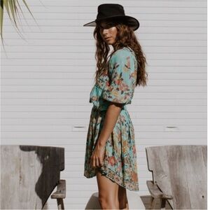 Limited SALE🔴SPELL Hendrix mini boho tunic SKY 🩵🩷 small